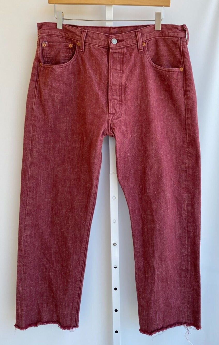 Levis 501 White Oak Cone Denim Fits size 36 x 30 Red Retro Selvedge Mexico Y2K